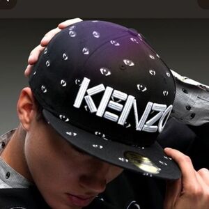 Kenzo Black and White Eye Pattern Hat